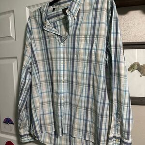 Men's Blue Plaid Shirt